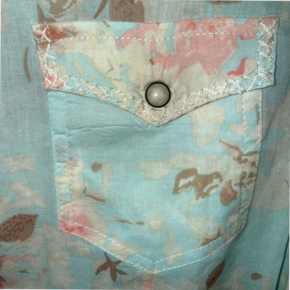 Stetson 100% Cotton Pearl Snap Women's Western Button Up | size s - Picture 4 of 7